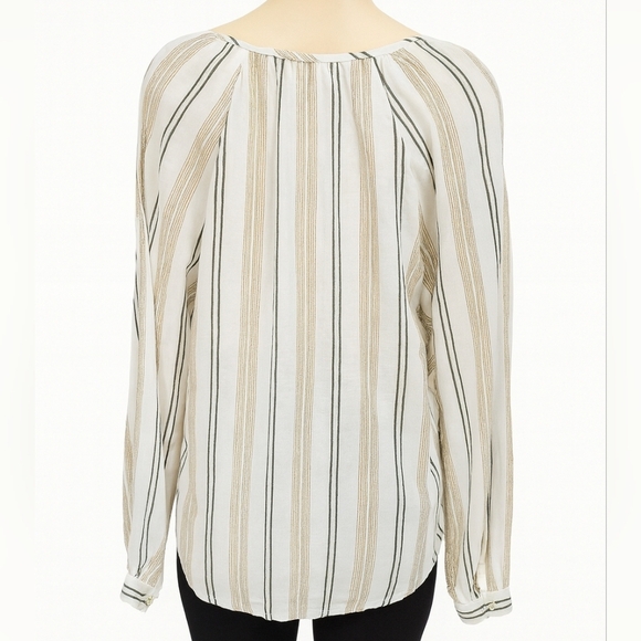 Maven West Striped 100% Cotton Peasant Blouse – XS - Picture 2 of 8